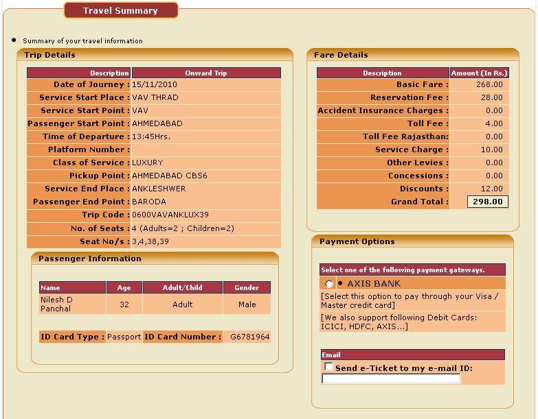 GSRTC Launched its Online Bus Ticket Reservation over Across State