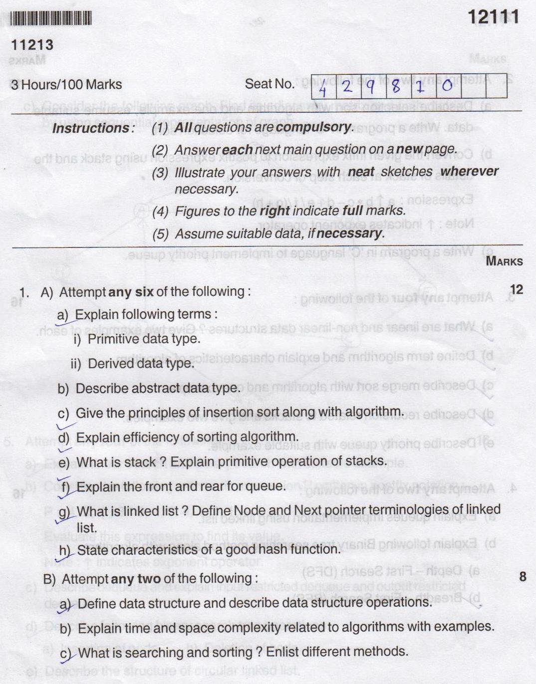 Maharashtra State Board Of Technical Education MSBTE Question Paper For ...