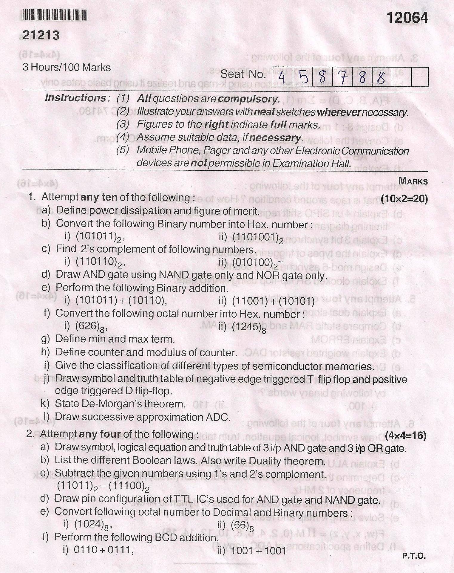 Maharashtra State Board Of Technical Education, Mumbai MSBTE Question ...