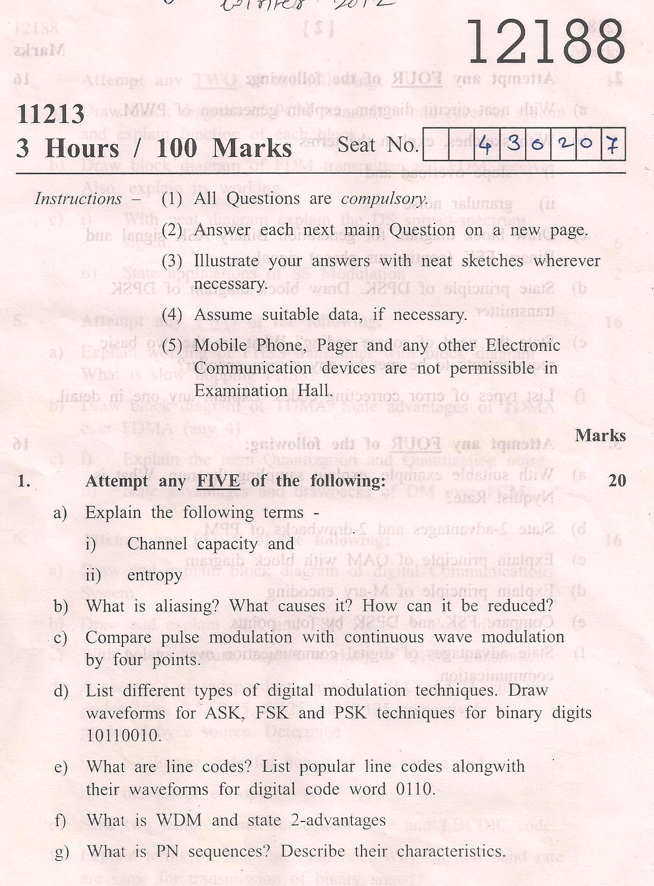 digital techniques question paper