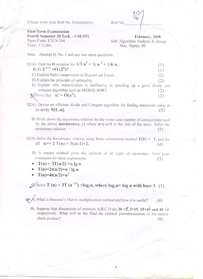 Design And Analysis Of Algorithms Questions And Answers Pdf